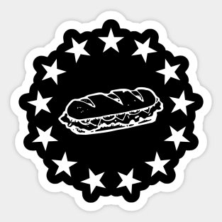 Patriotic Sandwich Guy Resist American Flag Stars Circle Sticker